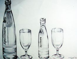 Apollinaris Wasser und Gläser